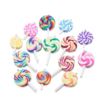 10tk/Palju Armas Candy Värvi Vahukommi Polymer Clay Võlusid Ripats, Kõrvarõngas Võtmehoidja DIY Ehted Käsitöö Tegemise Tarvikud