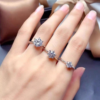 10tk/palju Lab Moissanite Teemant Sõrmus Engagement Rõngad Sterling Hõbedast 925 abielusõrmused Ehted
