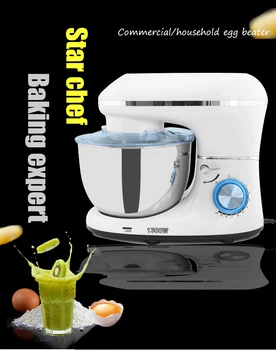 1300W 5.5 L Roostevabast Terasest Kauss 10-speed Köögis Toidu Stand Mixer Koor Muna Vispel Blender Kook Taigna Leiba Mikser Maker Machine