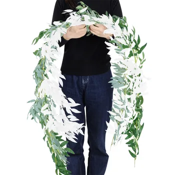 184cm Simulatsiooni Roheline Paju Lehed Viinapuu Kunstlikku Lille Rotangist Leaf Viinapuu Pulm Arch Kodu Poole Rippuvate Vanik Teenetemärgi