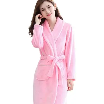3211-19Winter Paks Soe Naiste Coral Fliis Kimono Hommikumantel Lovers Paar Nightgowns Vann Kleit Sleepwear Nightwear M L XL XXL 3XL
