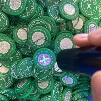 5sets Palju 2021 StockX Silt Rohelise Ümmarguse Sildi Rcode Kleebised Flaier Plastikust Kinga Lukk Tõendatud X Autentne Silt