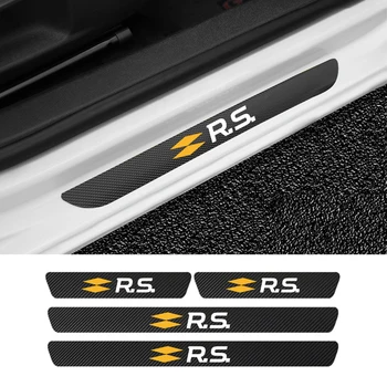 Auto-Styling Carbon Fiber Vinyl Ukse Läve Kleepsud Renault koleos duster megane 2 logan renault clio CAPTUR Tarvikud