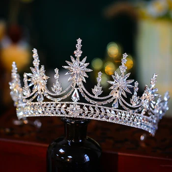 Barokk Luksus Rhinestone Crystal Pulm Crown Kuninganna Lilled Morsiamen Tiaras Naiste Iludusvõistlus Pruudi Juuksed Ehted Tarvikud