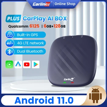 Carlinkit 2022 Ai Kast Pluss QCM6125 6+128GB Youtube, Netfilx IPTV Spotify Traadita CarPlay/Android Auto Kia VW Toyota, Peugeot