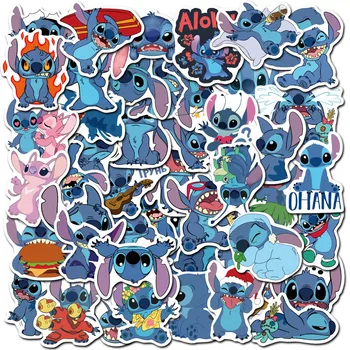 Disney Stitch Kleepsud 50tk Lilo Õmblema Cute Cartoon Kleebised Scrapbooking Kleepsud Pagasi Sülearvuti Notebook Auto Mänguasi Telefon
