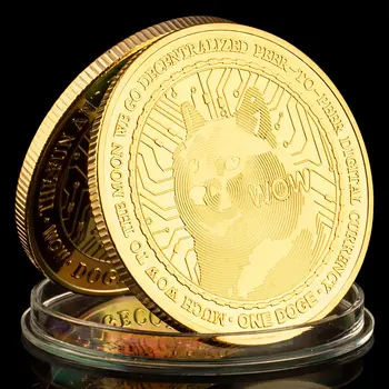 Dogecoin Lõbus ja Sõbralik Interneti Valuuta Laekuva Füüsilise Cryptocurrency Mündi kullatud mälestusmünte