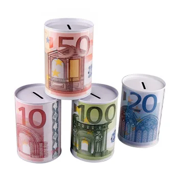 Euro Dollari Raha Kasti Ohutu Silindri Notsu Pank Pankade Münte Tagatisraha Kirjaalused Kodu Kaunistamiseks 10 20 50 100 10 Dollarit
