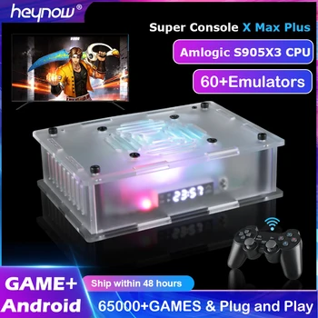 HEYNOW Uus Dual Süsteemi S905X3 Super Konsooli X Max Plus HD WiFi 65000+ Mängud TV Box Retro Mäng Mängija SS/PS1/PSP/N64/DC/SNES