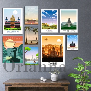 Hiina Peking, Chengdu Suur Hong Taiwan Taipei Bakuu Myanmar, Filipiinid Filipiinid, Lõuna-Korea, Singapuri Ja Vietnami Reisi Plakat