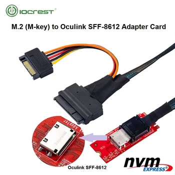 IOCREST M. 2 M-Klahvi, PCIe 3.0 Oculink SFF-8612 Host Adapter NVMe SSD