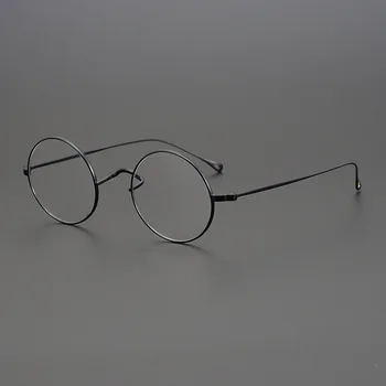 Jaapani Käsitsi valmistatud Prillid John Lennon Klassikaline Väike Ring Titanium Klaasid ülikerge Raamiga Meeste Retro Naiste Lühinägevus Gafas