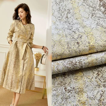 Jacquard Brocade Polyester Jäik Golden Silk Pythoni Lõng värvitud Windbreaker Seelik Kleit High-definition Diy Riie