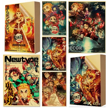 Kuum Jaapani Anime Demon Slayer Seina Kleebised Plakat Seina Kleebised Teenetemärgi Kunsti Maali Kaasaegse Kodu Baar, Kohvik Decor Pildid