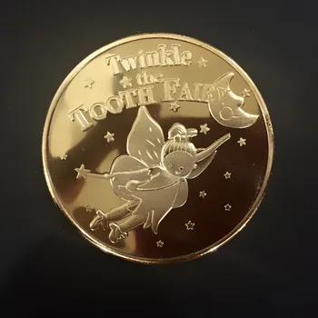 Loominguline Lapsed Hamba Muuta Kingitused Füüsilise Metalli Mündi Kullatud Hambahaldjas Mälestusmünte Krüptomaterjalide