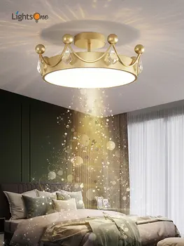 Magamistuba tuba laste lae lamp Põhjamaade postmodernistlik minimalistlik crystal crown laevalgusti