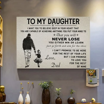 Minu Poja Tütar Canvas Poster, Mis Ma Tahan Uskuda, Sügaval Oma Südames Quote Maali Lasteaed Kidroom Seina Prindib Retro Decor