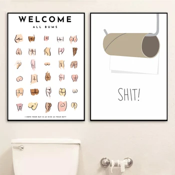 Naljakas WC Hinnapakkumisi Wc-Vannituba Põhjamaade Plakat Pesuruum Seina Pildid elutuba Seina Art Lõuend Maali Decor Raamimata