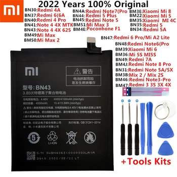 Originaal Aku Xiaomi Mi Redmi Märkus Mix Max 2 3 3S 3X 4 4X 4A 4C 5 5A 5S 5X M5 6 6A Mi6X 7 8 9 MI9 Pro Lite Plus akud