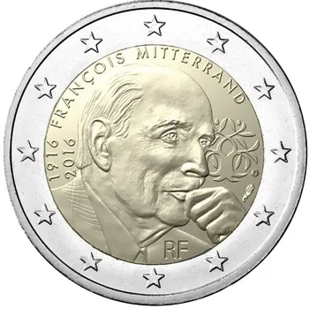 Prantsusmaa 2016 100. Aastapäeva President Mitterrand Sünni-2 Euro Reaalne Originaal Mündid Tõsi eurose Mündi Unc
