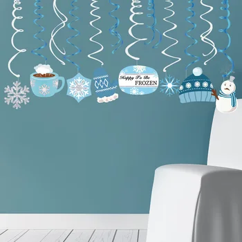 Talvel lumehelves PVC Rippuvad Keerleb Lustlik jõulupidu Kaunistused Õnnelik, et Külmutatud Snowmen Foolium Spiraalid Isiku Kasuks