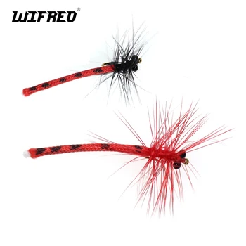Wifreo 6TK #12 Damsel Lennata Red Black Dragon Fly Forell-Kalapüügi Artficial Putukate Fly Kalapüügi Peibutis Sööt