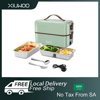 XIUWOO elektriküte Lunch Box, Ise Toiduvalmistamis Mini Riisi Pliit, 2 Kihti Steamer Lunch Box Home Office Kooli Reisi Kokk